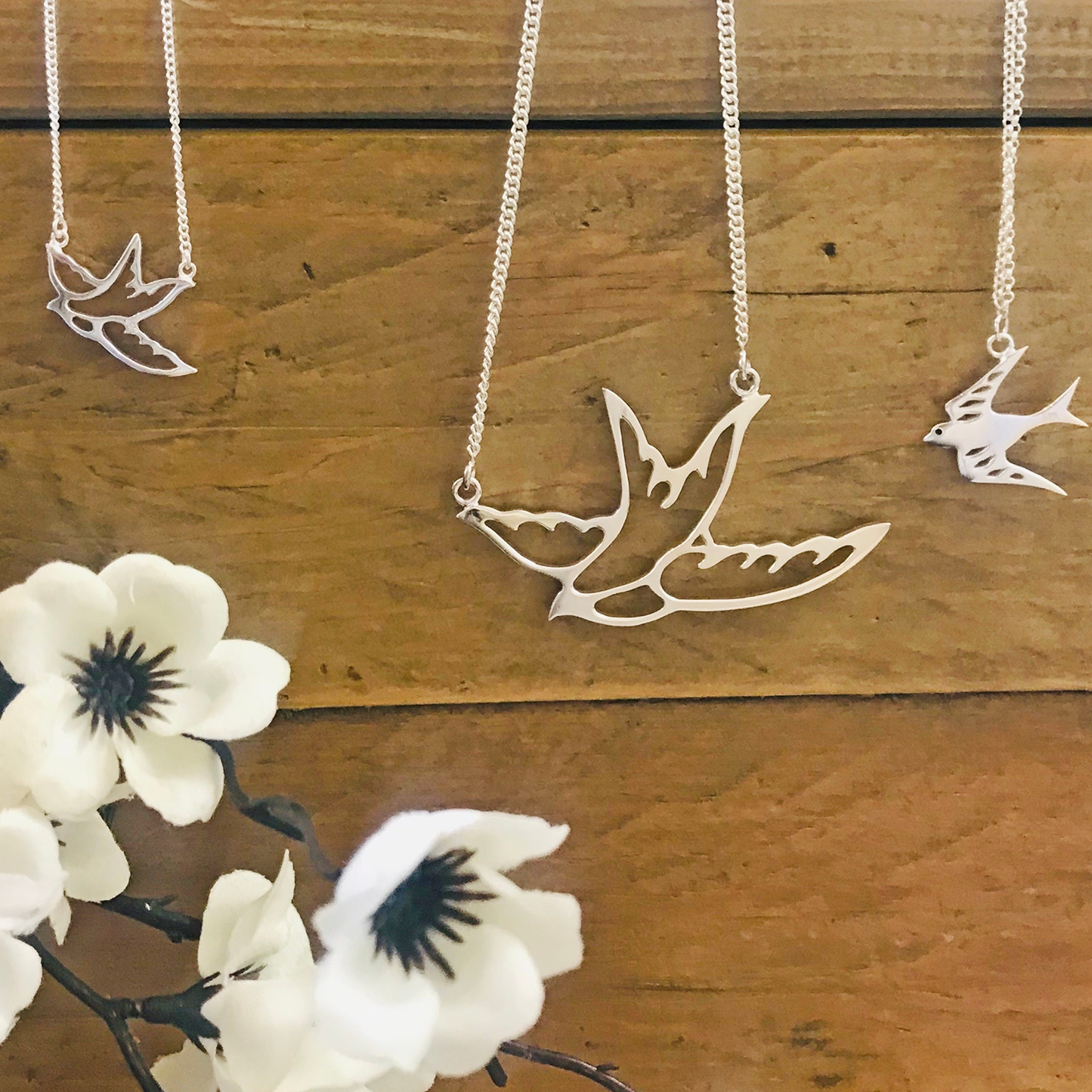 Ladies Bluebird Necklace Sterling Silver