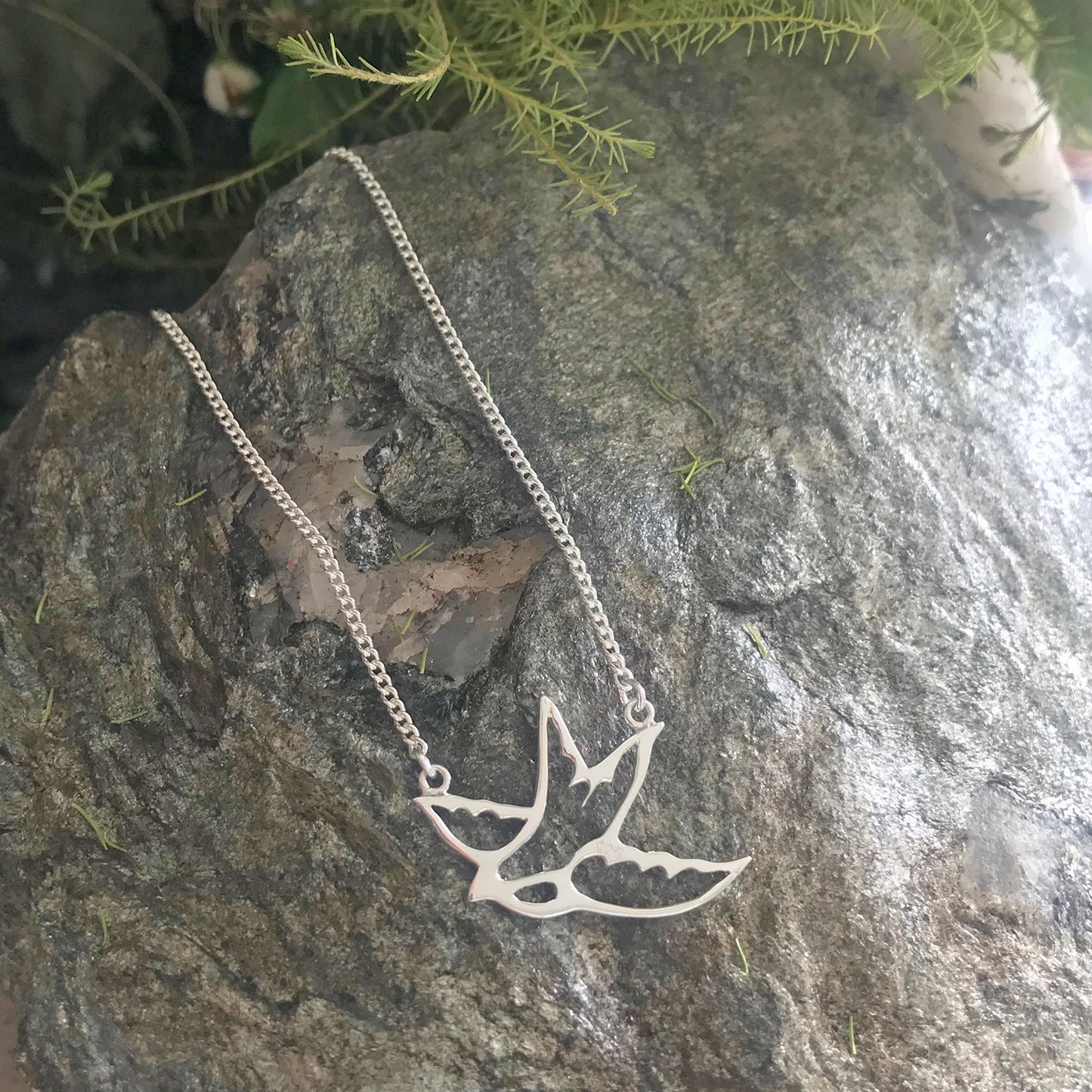 Ladies Bluebird Necklace Sterling Silver