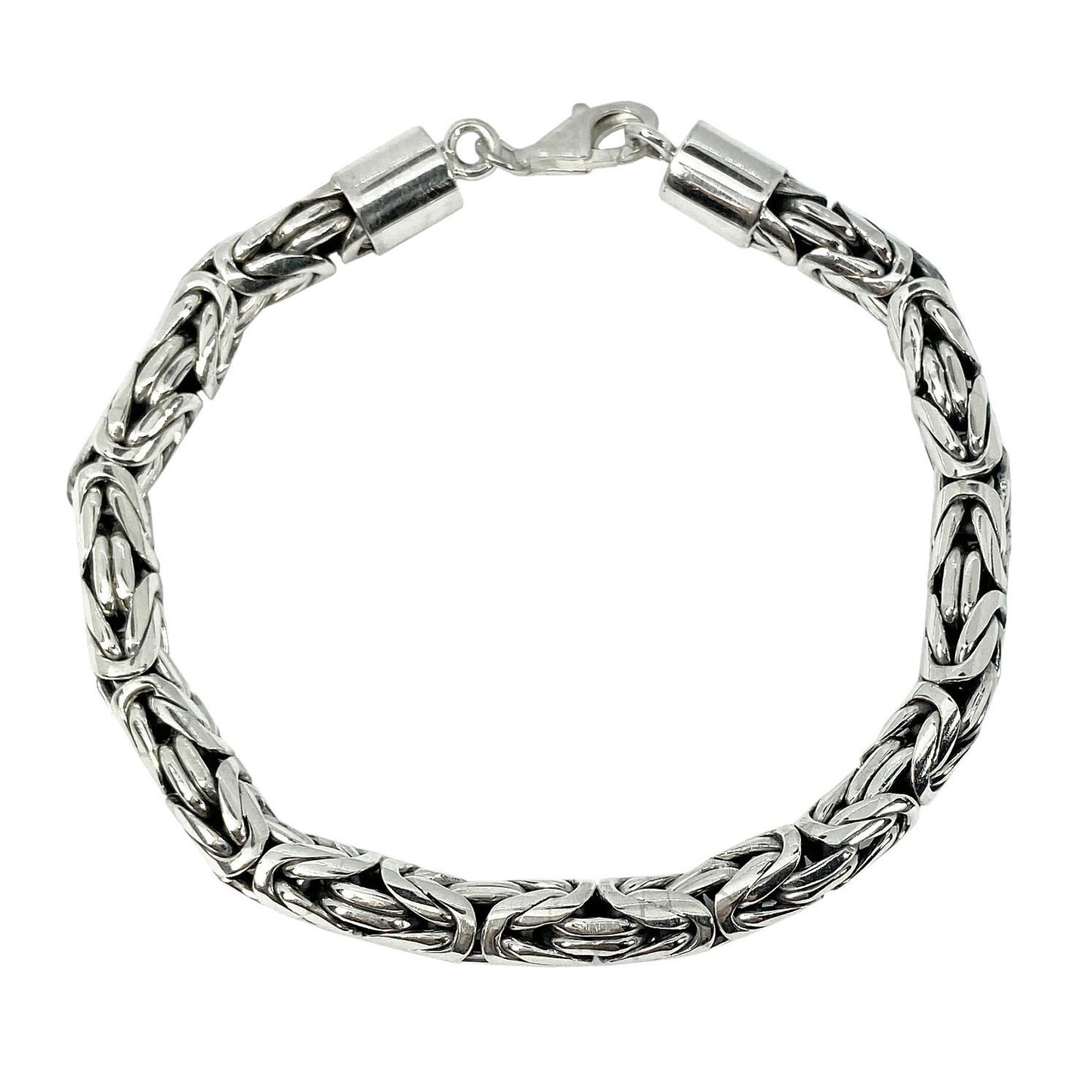 Mens Borobudur Byzantine Silver Bracelet 6mm