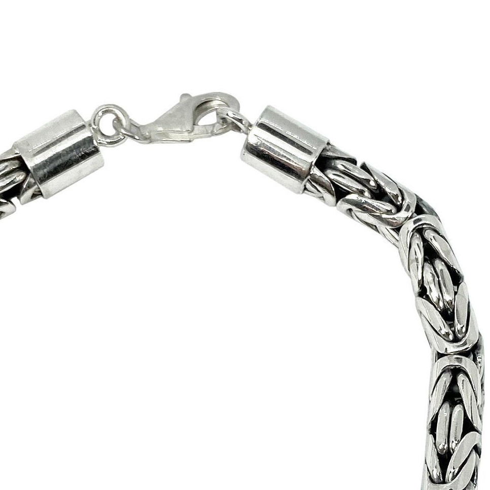 Mens Borobudur Byzantine Silver Bracelet 6mm