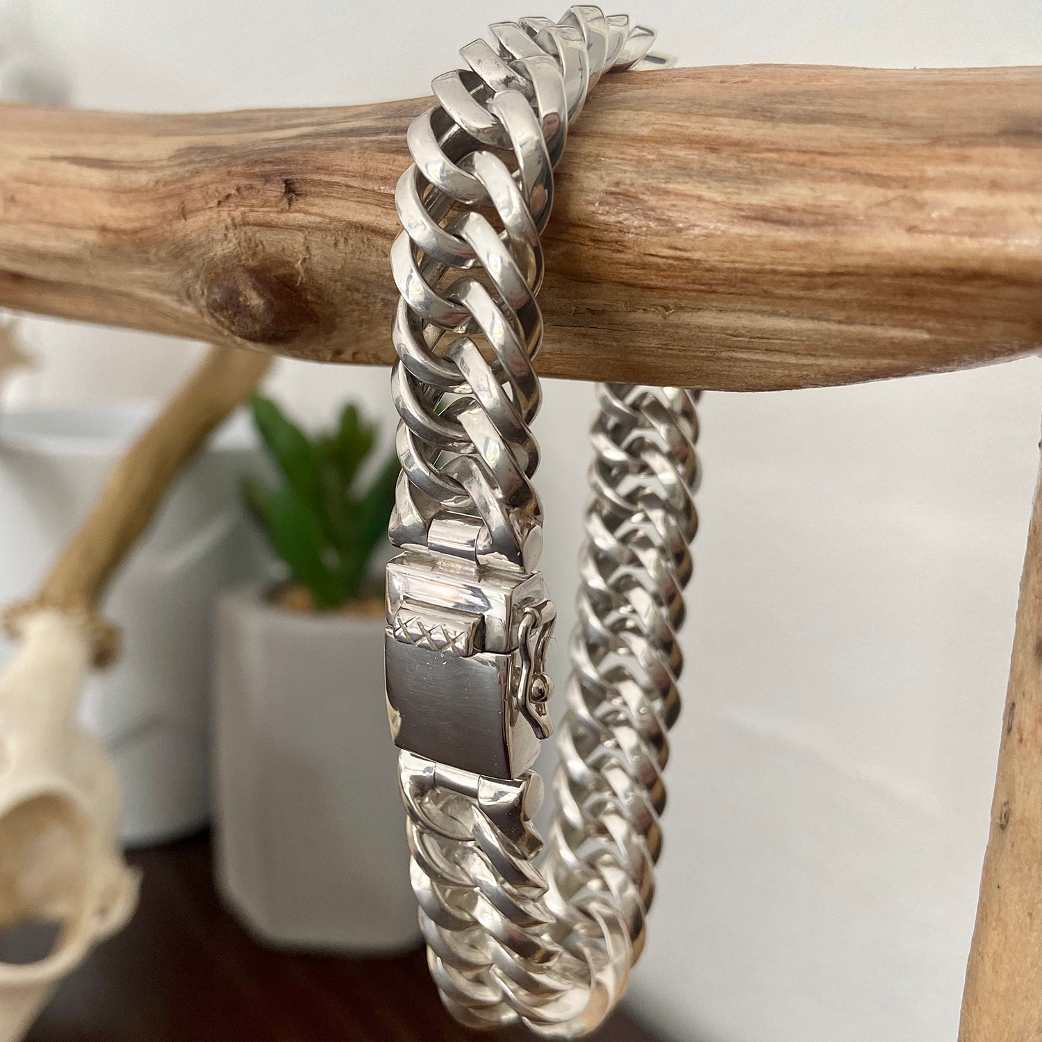 Solid silver hot sale cuban link