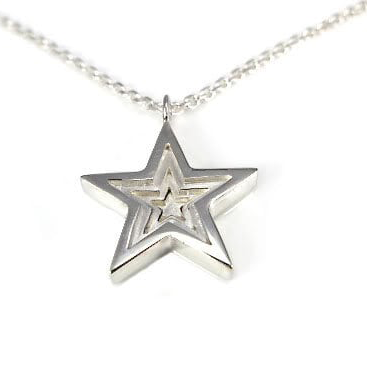 3D Star Pendant on Chain 