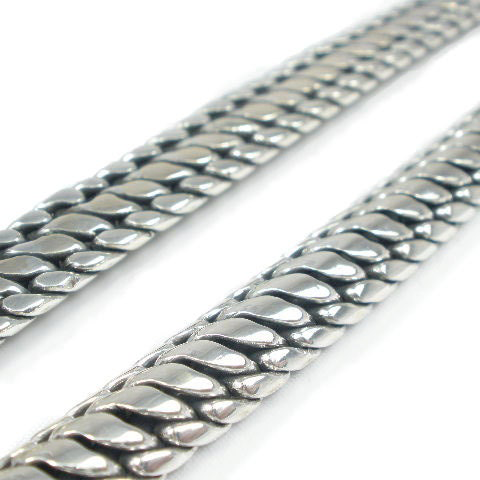 Solid Sterling Silver Mens Bracelet Unusual Heavy Chunky Braided Design