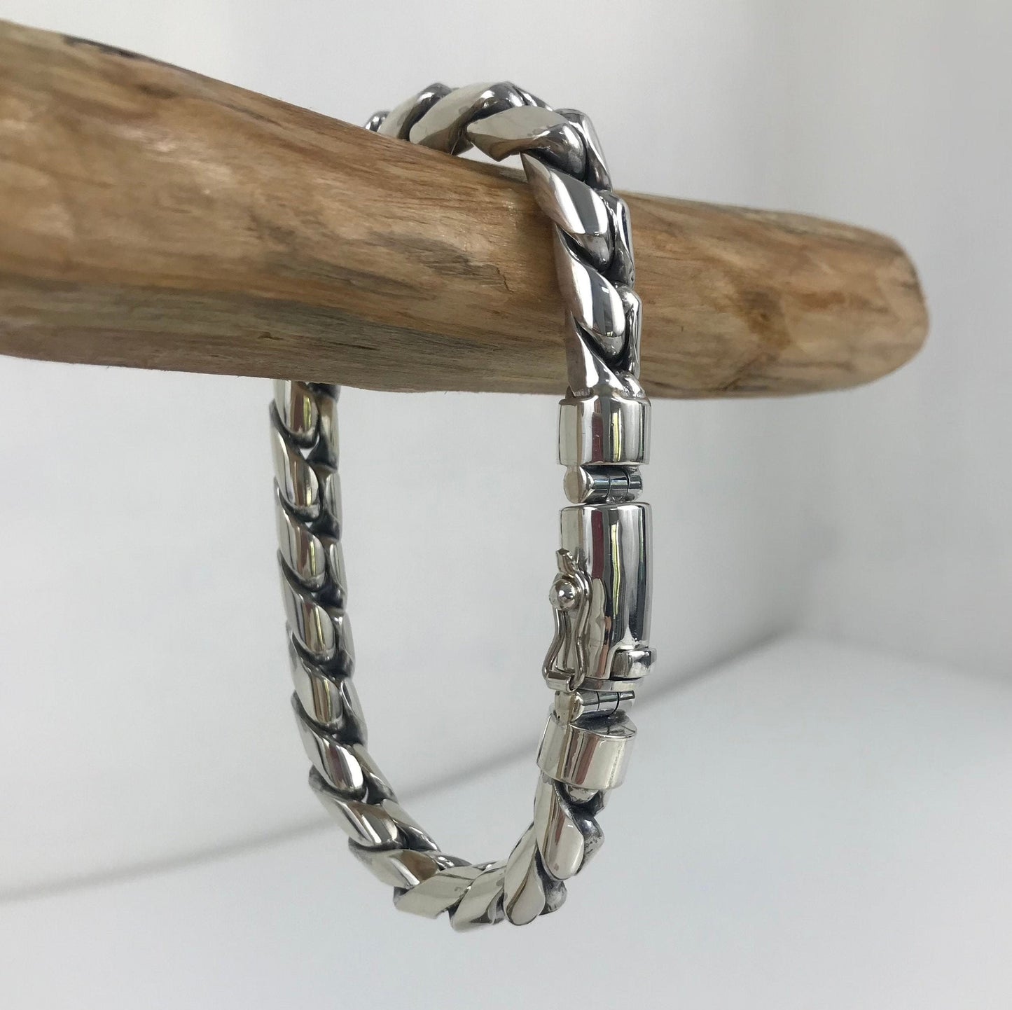 Ladies Silver Cuban Bracelet