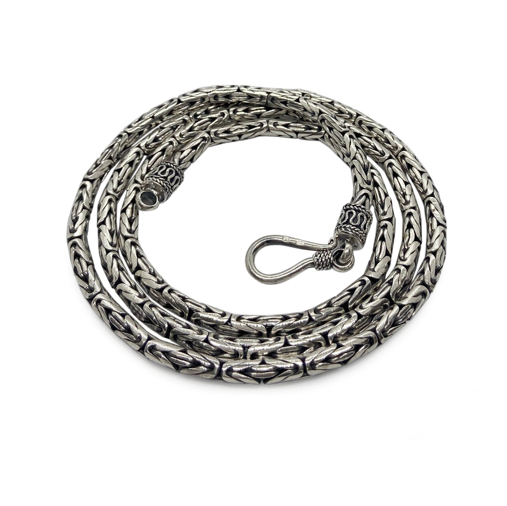 Mens Silver Borobudur Byzantine Necklace 3mm – silversisters
