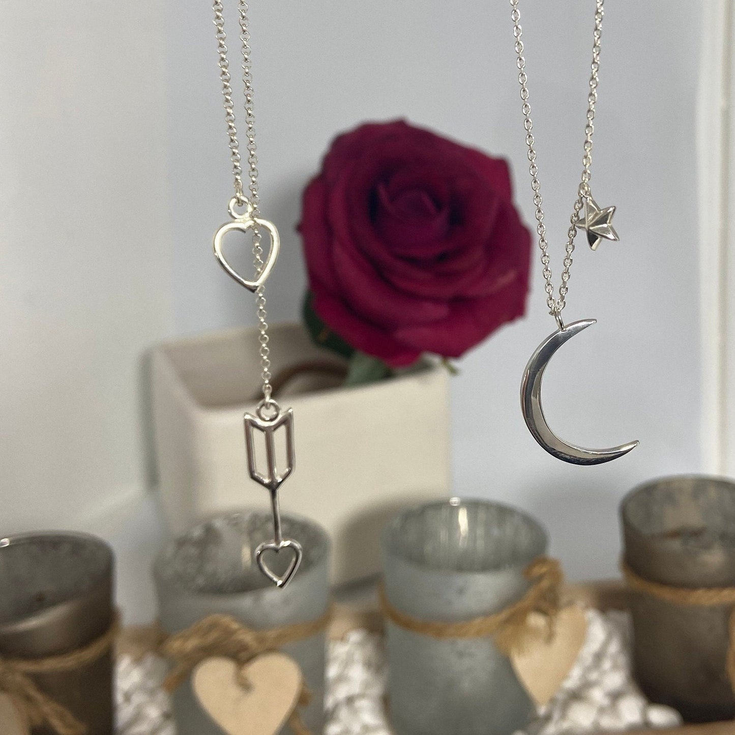 Arrow Love Heart Pendant Necklace