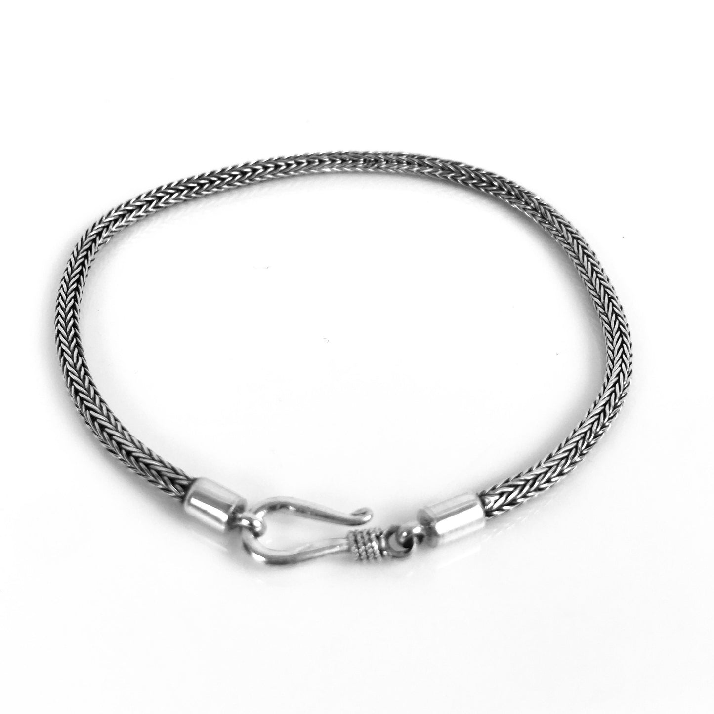 Mens 3mm Silver Snake Bracelet