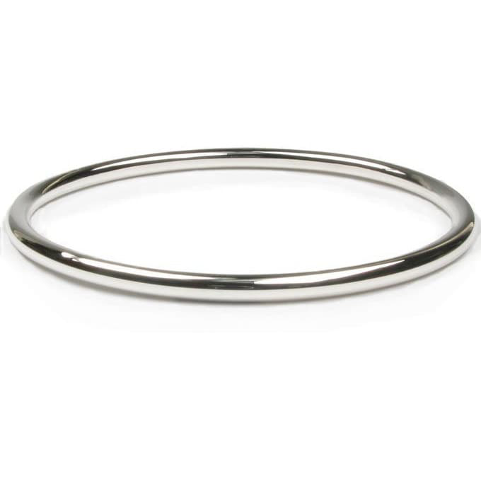 Sterling Silver Round Bangle bracelet 3mm Solid Plain Stacker Slave Golf