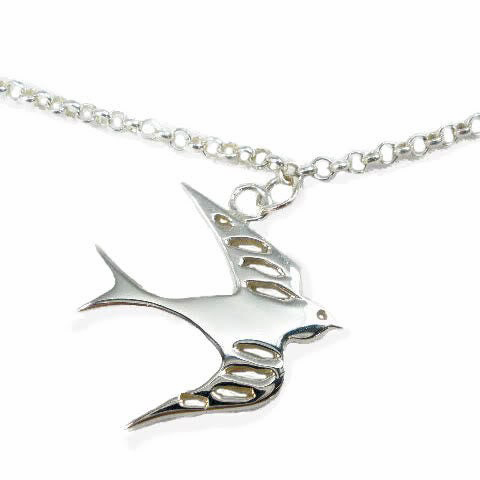 Ladies Swallow Necklace Pendant on a Chain
