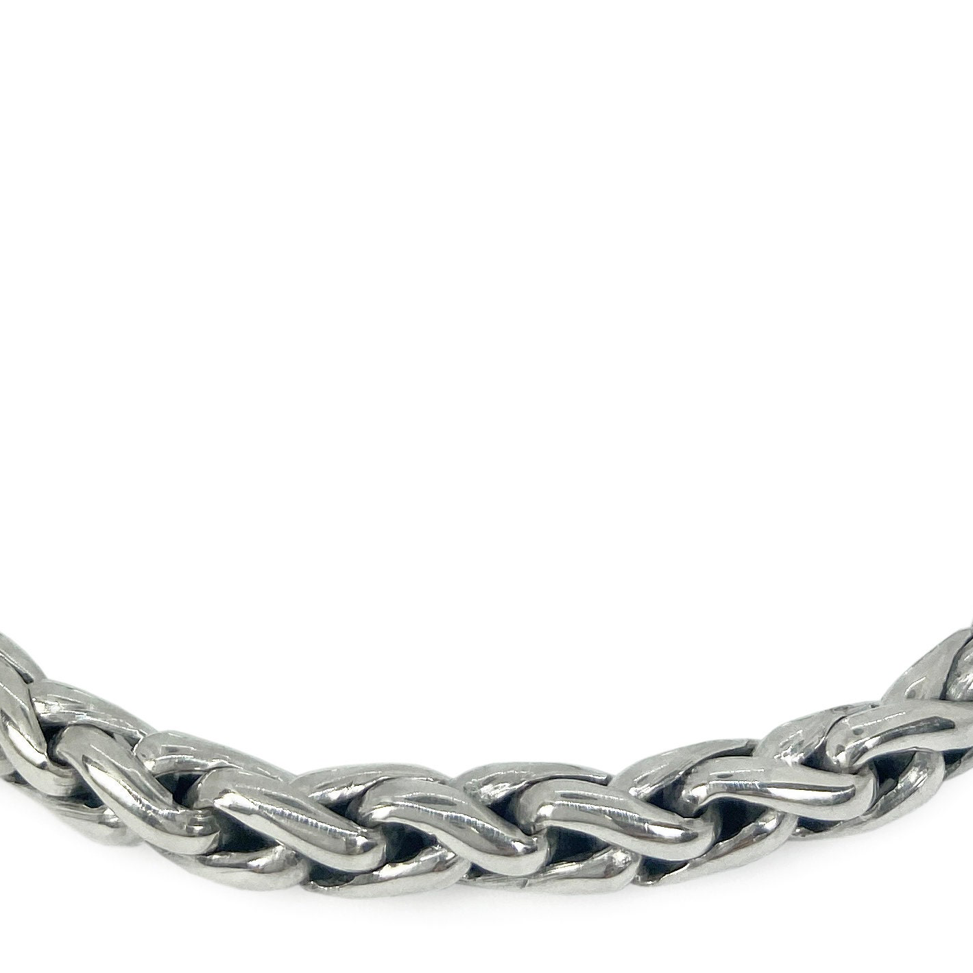 Mens Silver Bracelet Rope Woven 6mm