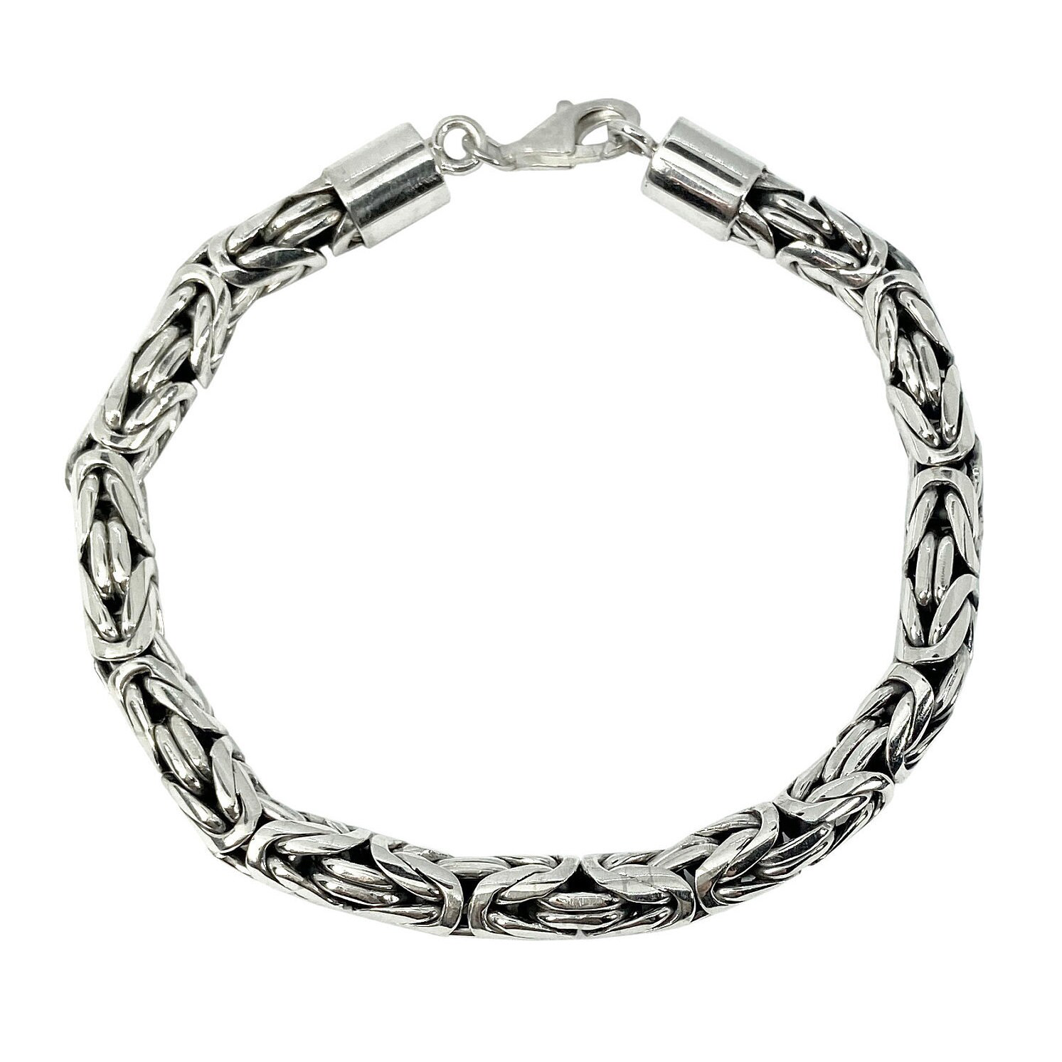 Mens Borobudur Byzantine Silver Bracelet 6mm