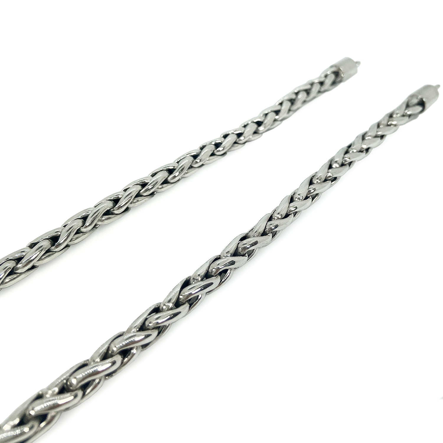 Mens Silver Bracelet Rope Woven 6mm