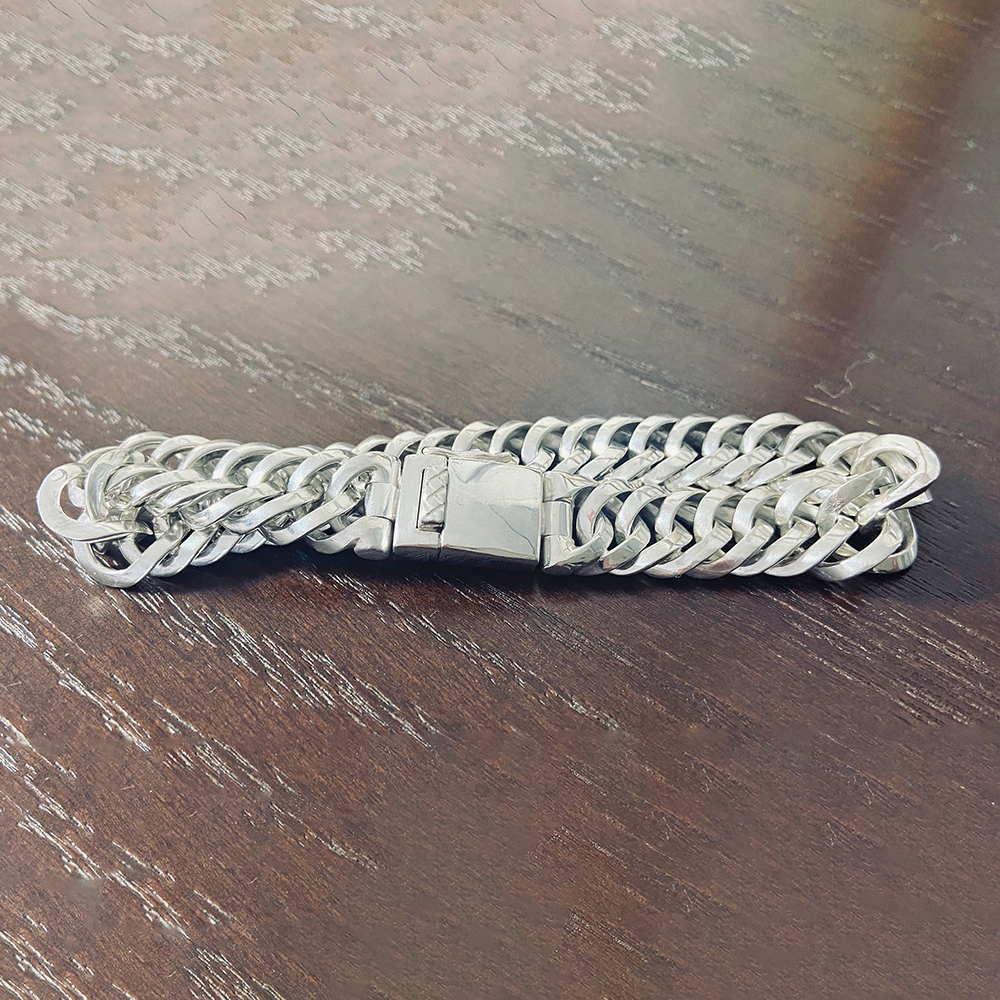  Cuban Link 12mm Mens - Silver Sisters