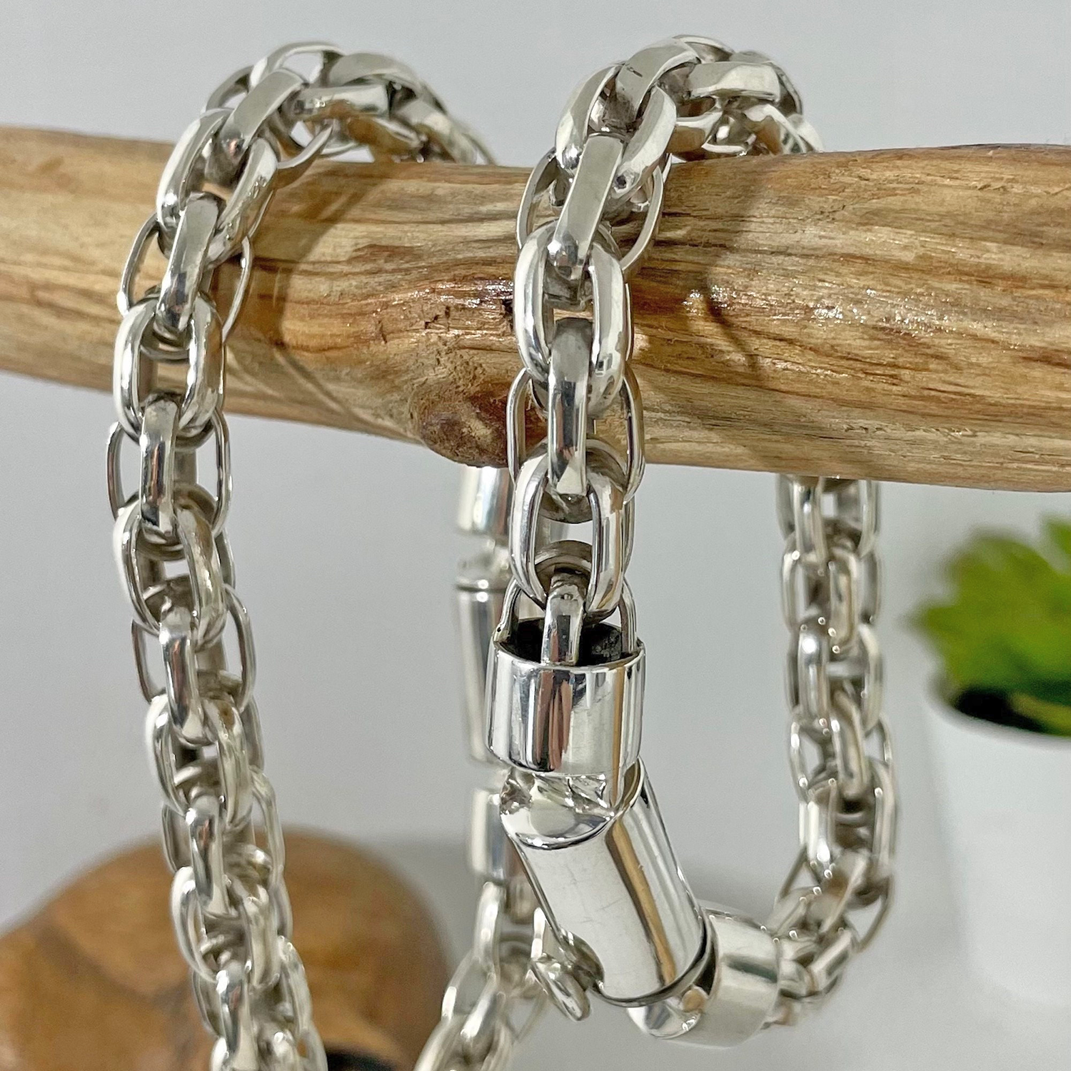  Ladies Oval Link bracelet - silver sisters