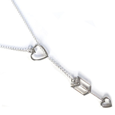 Arrow Love Heart Pendant Necklace