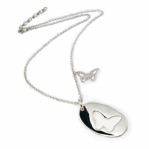 Ladies Necklace with Butterfly Pendant 