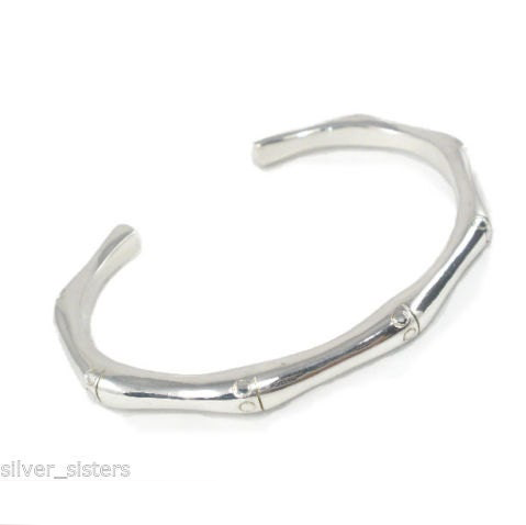 Mens Bracelet Solid Silver Bamboo 