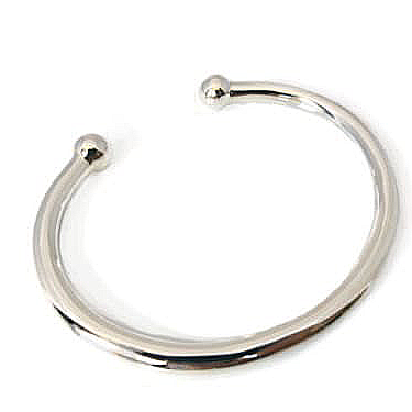 Ladies Torque Solid Silver 2 Ball Bangle