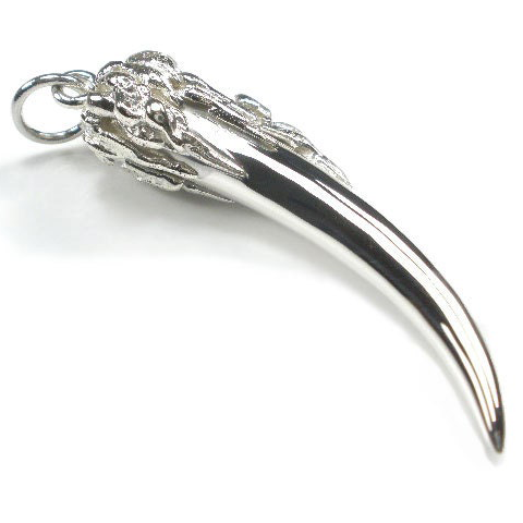 Tooth Horn Tusk Design pendant with Dripping Silver