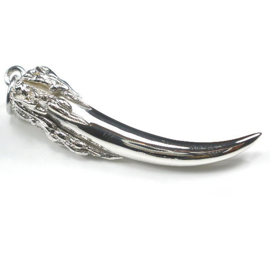 Tooth Horn Tusk Design pendant with Dripping Silver