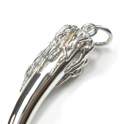 Tooth Horn Tusk Design pendant with Dripping Silver