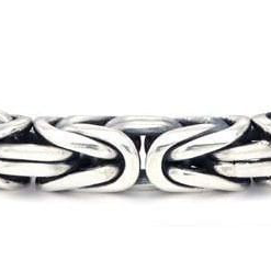 Mens Slim Sterling Silver Bali Bracelet